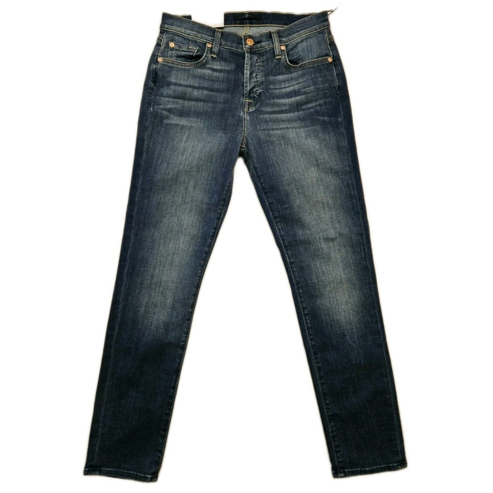 7 For All Mankind Josefina Skinny Jeans Women's Size 26 Button Fly Boyfriend Fit